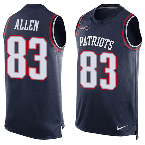 Nike Patriots #83 Dwayne Allen Navy Blue Team Color Men's Stitched NFL Limited Tank Top Jersey